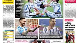 Prima Pagina, Corriere dello Sport: “Lo Scudetto è servito! L’Inter passa a Torino, Milan battuto dal Napoli: Conte vola a +9”