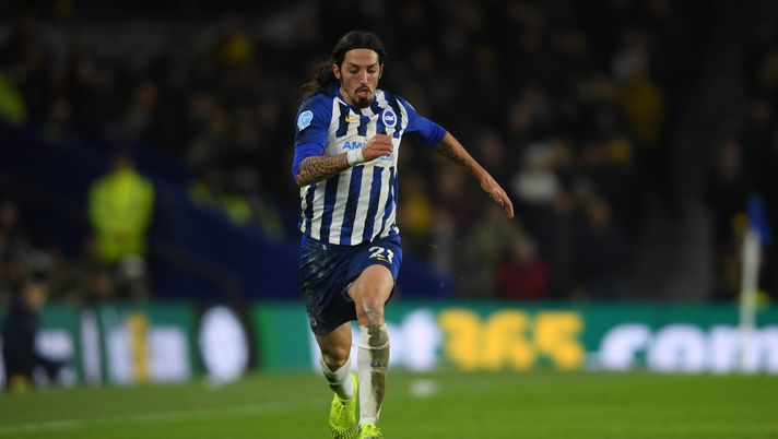 BRIGHTON, ENGLAND - FEBRUARY 08: Matias Ezequiel Schelotto of Brighton & Hove Albion in action during the Premier League match between Brighton & Hove Albion and Watford FC at American Express Community Stadium on February 08, 2020 in Brighton, United Kingdom. (Photo by Mike Hewitt/Getty Images) BRIGHTON, ENGLAND - FEBRUARY 08: Matias Ezequiel Schelotto of Brighton & Hove Albion in action during the Premier League match between Brighton & Hove Albion and Watford FC at American Express Community Stadium on February 08, 2020 in Brighton, United Kingdom. (Photo by Mike Hewitt/Getty Images)