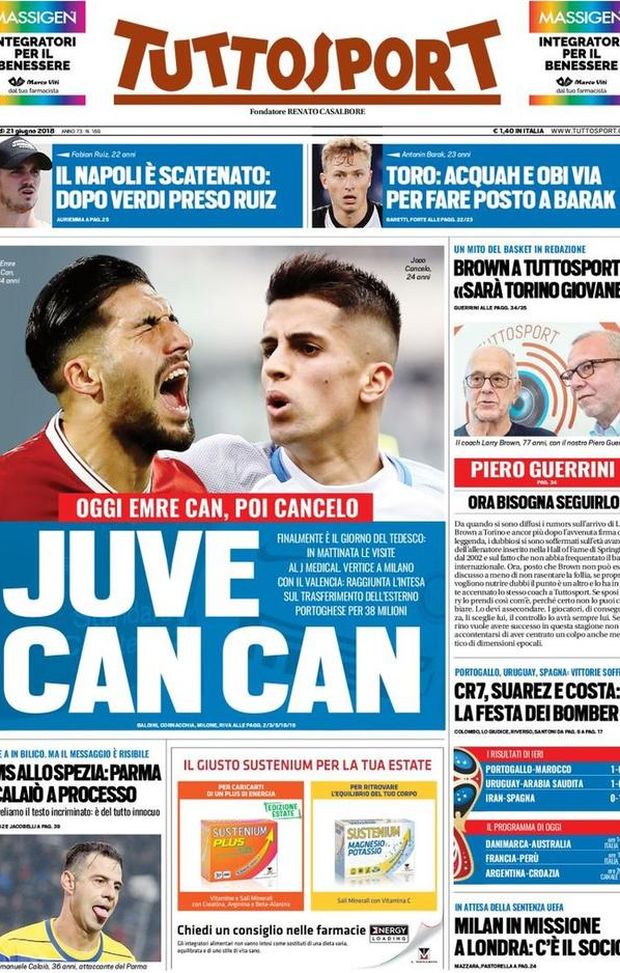 Prima Pagina, Tuttosport: “Juve Can Can. Napoli scatenato. Serie A in bilico: il messaggio è risibile. CR7, Suarez e Costa…” Prima Pagina, Tuttosport: “Juve Can Can. Napoli scatenato. Serie A in bilico: il messaggio è risibile. CR7, Suarez e Costa…”