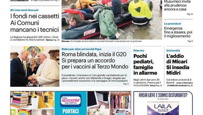 Prima Pagina, Giornale di Sicilia: “L’ira di Apollo sferza la Sicilia” - immagine 1