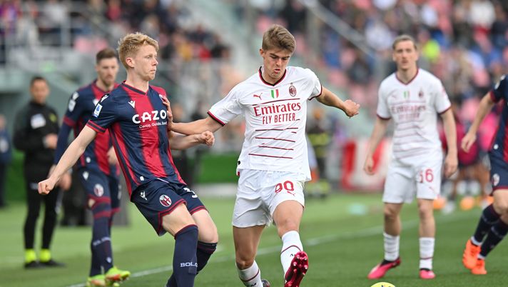Charles De Ketelaere, qui durante Bologna-Milan (getty images)