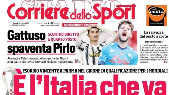 Prima Pagina, Corriere dello Sport: “È l’Italia che va, Immobile dedica il gol a Daniel. Gattuso spaventa Pirlo” Prima Pagina, Corriere dello Sport: “È l’Italia che va, Immobile dedica il gol a Daniel. Gattuso spaventa Pirlo”