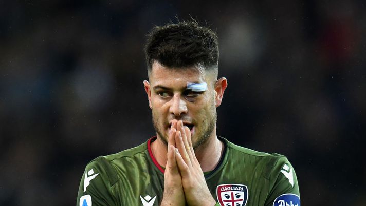 UDINE, ITALY - DECEMBER 21:  Alberto  Cerri of Cagliari Calcio shows his dejection during the Serie A match between Udinese Calcio and Cagliari Calcio at Stadio Friuli on December 21, 2019 in Udine, Italy.  (Photo by Alessandro Sabattini/Getty Images) 