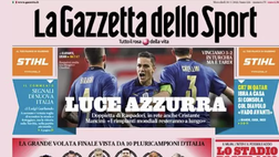 Prima Pagina, Gazzetta dello Sport: “Luce azzurra. I signori scudetto votano Milan”