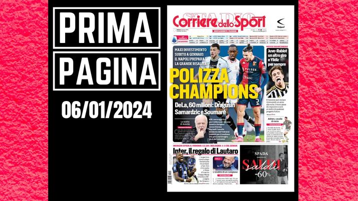 Prima pagina Corriere dello Sport: 'Polizza Champions'