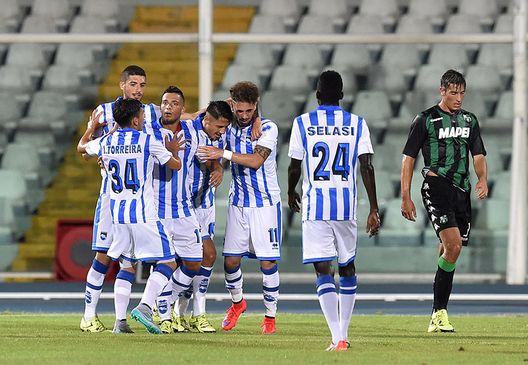 Gianluca Lapadula esulta contro il Sassuolo Gianluca Lapadula esulta contro il Sassuolo