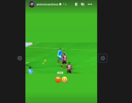 Napoli-Salernitana, anche Candreva polemico: l’immagine postata sui social dall’ex Inter- immagine 3