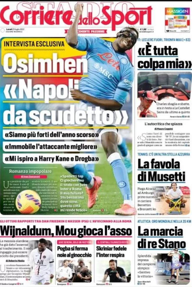 EDICOLA CDS – Skriniar fedele, l’Inter respira: il centrale slovacco resta - immagine 1