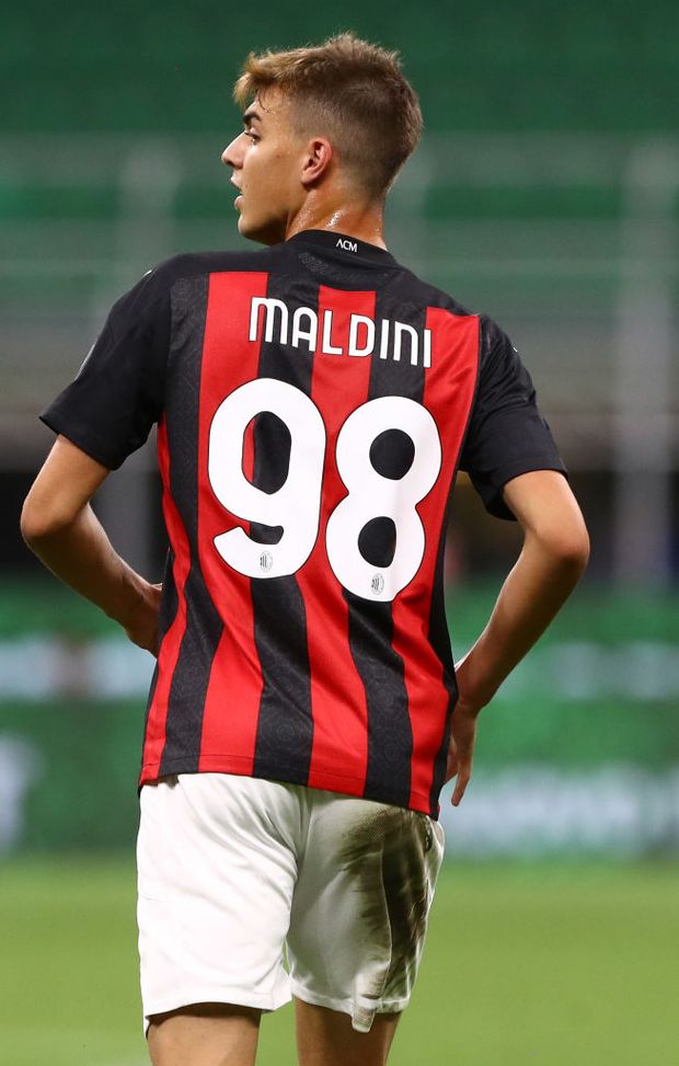 Daniel Maldini a San Siro contro il Monza Daniel Maldini a San Siro contro il Monza