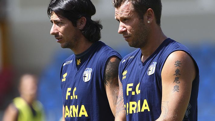GUBBIO, ITALY - AUGUST 07: Antonio Cassano (R) and Jaime Valdes (L) of Parma FC look on during FC Parma Training Session at Stadio Barbetti on August 7, 2013 in Gubbio, Italy. (Photo by Marco Luzzani/Getty Images) GUBBIO, ITALY - AUGUST 07: Antonio Cassano (R) and Jaime Valdes (L) of Parma FC look on during FC Parma Training Session at Stadio Barbetti on August 7, 2013 in Gubbio, Italy. (Photo by Marco Luzzani/Getty Images)