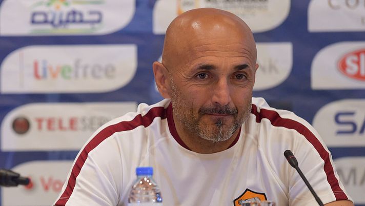 AS Roma coach Luciano Spalletti attends an As Roma press conference to unveil the 2016 summer training camp at  on May 19, 2016 in Al Ain, United Arab Emirates. 