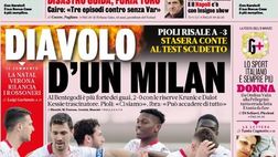 Prima Pagina, La Gazzetta dello Sport: “Diavolo d’un Milan, Pioli risale a -3. Inter, prova infernale”