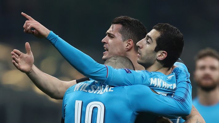 L'esultanza al gol di Henrik Mkhitaryan in Milan-Arsenal (credits: GETTY Images) Mkhitaryan Milan-Arsenal