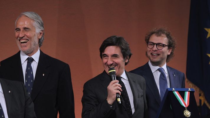 ROME, ITALY - DECEMBER 19: (L-R) CONI President Giovanni Malago', Torino FC President Urbano Cairo and Sports Minister Luca Lotti attend the Italian Olympic Commitee 'Collari d'Oro' Awards at Foro Italico on December 19, 2016 in Rome, Italy. (Photo by Paolo Bruno/Getty Images) ROME, ITALY - DECEMBER 19: (L-R) CONI President Giovanni Malago', Torino FC President Urbano Cairo and Sports Minister Luca Lotti attend the Italian Olympic Commitee 'Collari d'Oro' Awards at Foro Italico on December 19, 2016 in Rome, Italy. (Photo by Paolo Bruno/Getty Images)