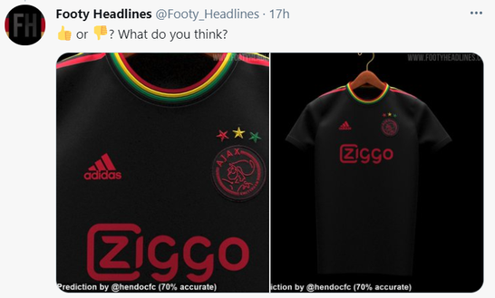 Terza maglia Ajax (Account Twitter Footy Headlines) Terza maglia Ajax (Account Twitter Footy Headlines)