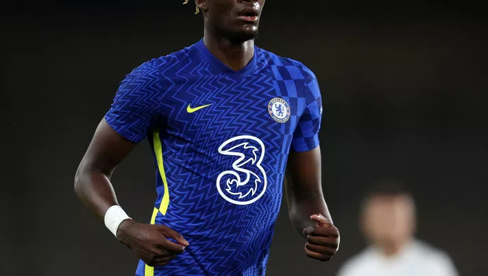 LONDON, ENGLAND - AUGUST 04: Tammy Abraham of Chelsea during the Pre Season Friendly match between Chelsea and Tottenham Hotspur at Stamford Bridge on August 04, 2021 in London, England. (Photo by Catherine Ivill/Getty Images)
