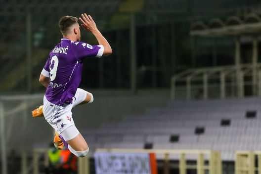  GERMOGLI PH: 2 OTTOBRE 2020 FIRENZE STADIO ARTEMIO FRANCHI SERIE A FIORENTINA VS SAMPDORIA NELLA FOTO ESULTANZA VLAHOVIC 