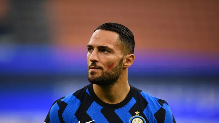 MILAN, ITALY - NOVEMBER 22:  Danilo D'Ambrosio of FC Internazionale looks on during the Serie A match between FC Internazionale and Torino FC at Stadio Giuseppe Meazza on November 22, 2020 in Milan, Italy.  (Photo by Claudio Villa - Inter/Inter via Getty Images)