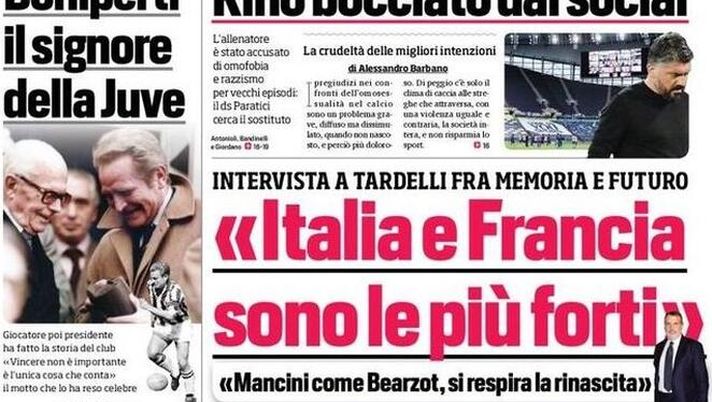 Prima Pagina, Corriere dello Sport: “Italia e Francia sono le più forti” 