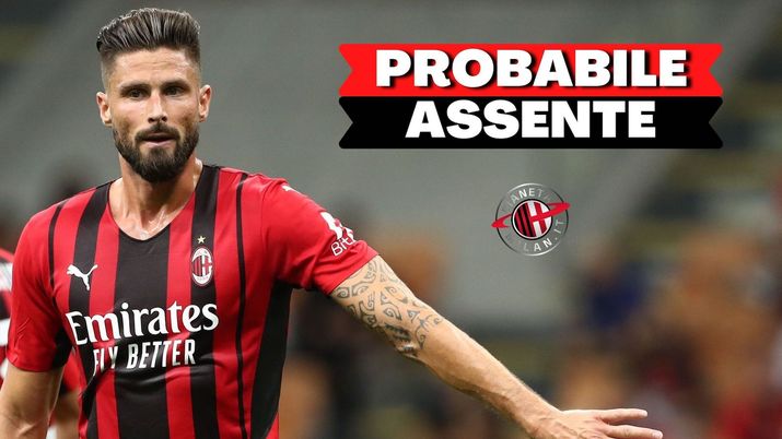 Olivier Giroud (attaccante AC Milan) dovrebbe mancare nella gara di domenica contro la Lazio | Milan News (Getty Images) 