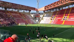 VIDEO Triestina-Palermo: squadre in campo per il riscaldamento al “Nereo Rocco”