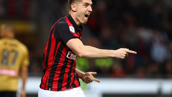 L'esultanza di Krzysztof Piatek del Milan (credits: GETTY Images)