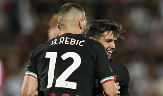 Ante Rebic e Brahim Díaz (attaccanti AC Milan) qui durante l'amichevole Vicenza-Milan 1-6 | News (Getty Images) Rebic Brahim Díaz AC Milan amichevole Vicenza-Milan 1-6