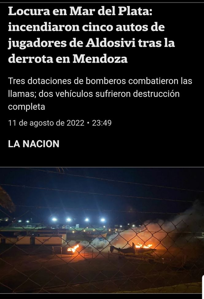 Argentina, l’Aldosivi rischia la retrocessione: i tifosi bruciano le auto dei giocatori- immagine 2