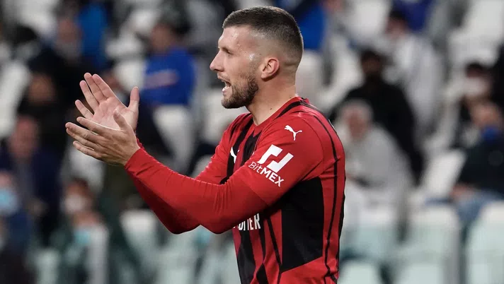 Ante Rebic (attaccante AC Milan) qui durante Juventus-Milan 1-1 (Serie A 2021-2022) | News (Getty Images)