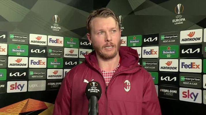 Simon Kjaer (difensore AC Milan), qui al termine di Manchester United-Milan 1-1 (Europa League 2020-2021) | News (gazzetta.it) 