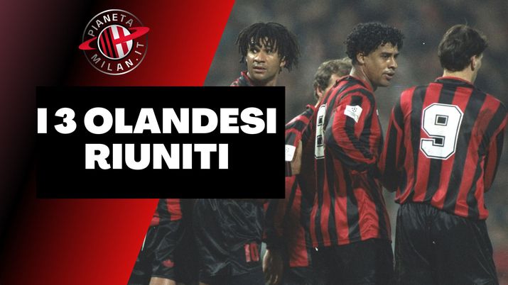 Marco Van Basten, Ruud Gullit e Franck Rijkaard, ex calciatori del Milan (getty images)