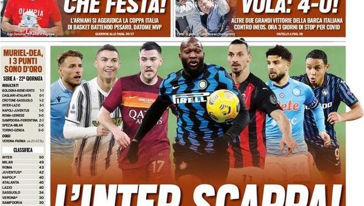 Tuttosport, la prima pagina di oggi, lunedì 15 febbraio 2021 Tuttosport, la prima pagina di oggi, lunedì 15 febbraio 2021