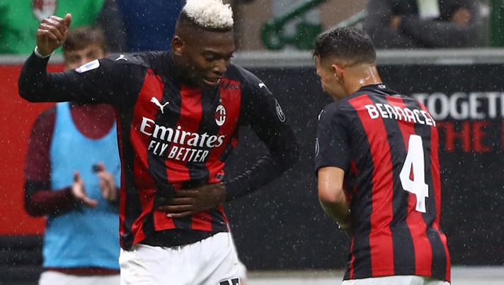 during the Serie A match between AC Milan and Spezia Calcio at Stadio Giuseppe Meazza on October 4, 2020 in Milan, Italy. Da Rebic fino a Saelemaekers, ora il Milan ha scelto. Gazzetta: “Chi gioca in attacco” - immagine 1