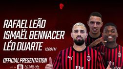 Milan: Leao, Duarte e Bennacer si presentano in conferenza