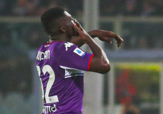 GERMOGLI PH 20 NOVEMBRE 2021 FIRENZE STADIO ARTEMIO FRANCHI CAMPIONATO DI CALCIO DI SERIE A FIORENTINA VS MILAN NELLA FOTO ESULTANZA GOL DUNCAN GERMOGLI PH 20 NOVEMBRE 2021 FIRENZE STADIO ARTEMIO FRANCHI CAMPIONATO DI CALCIO DI SERIE A FIORENTINA VS MILAN NELLA FOTO ESULTANZA GOL DUNCAN
