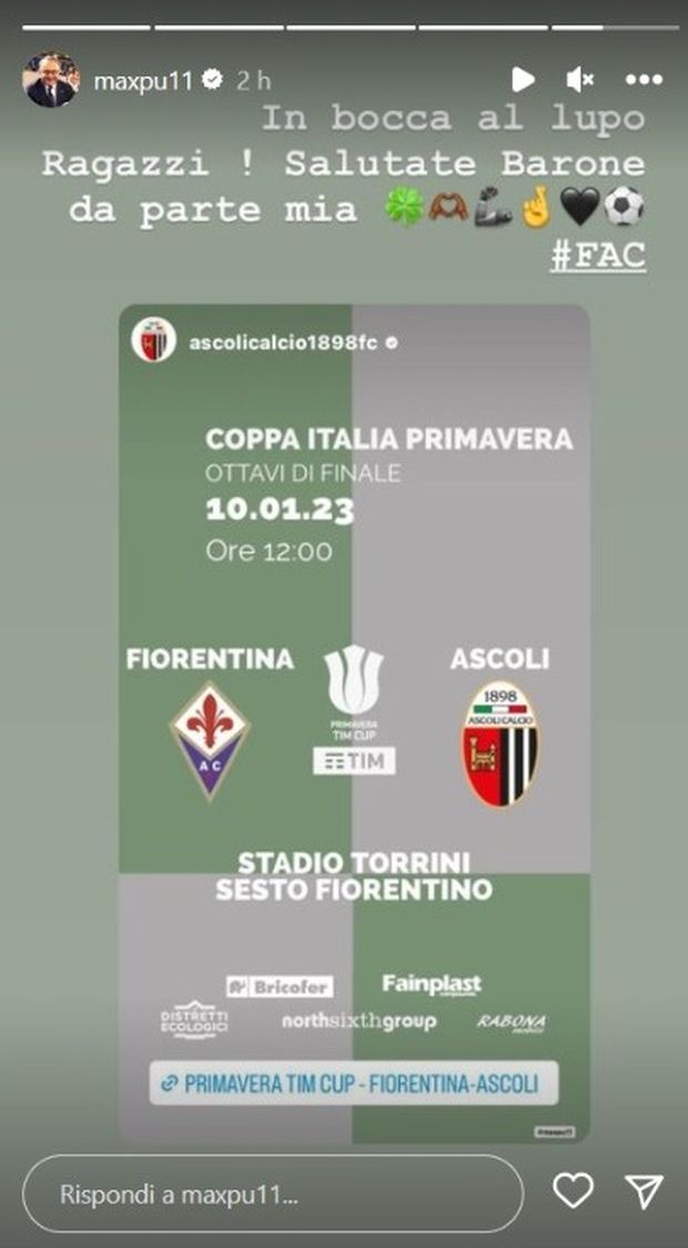 FOTO – Frecciata social del presidente dell’Ascoli: “Salutatemi Barone”- immagine 2