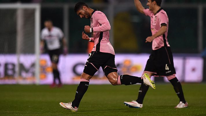 Lazaar esulta durante Palermo-Napoli 3-1 Lazaar esulta durante Palermo-Napoli 3-1