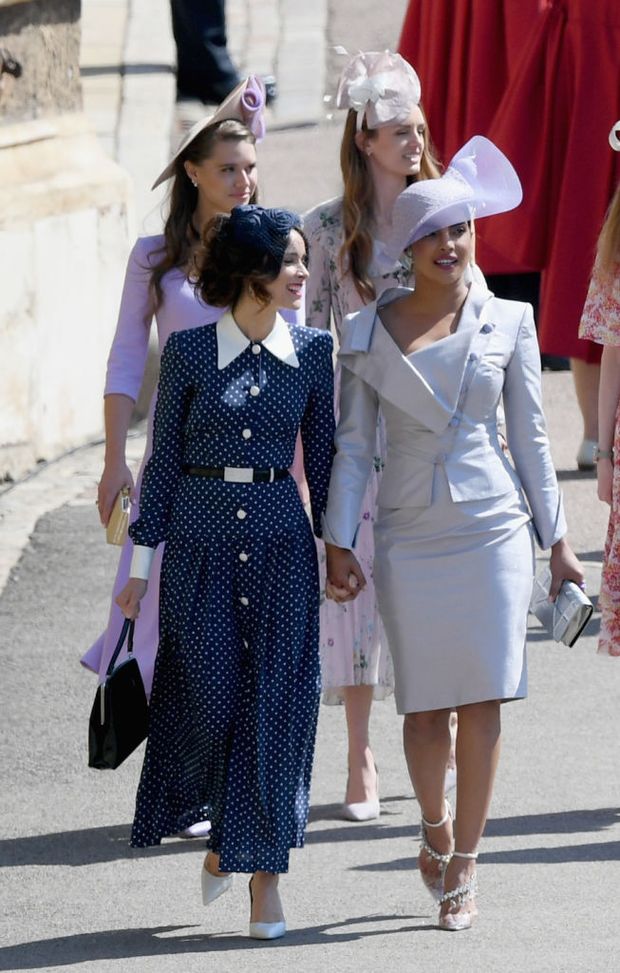 WINDSOR, ENGLAND - MAY 19: Abigail Spencer (L) and Priyanka Chopra the wedding of Prince Harry to Ms Meghan Markle at St George's Chapel, Windsor Castle on May 19, 2018 in Windsor, England. Prince Henry Charles Albert David of Wales marries Ms. Meghan Markle in a service at St George's Chapel inside the grounds of Windsor Castle. Among the guests were 2200 members of the public, the royal family and Ms. Markle's Mother Doria Ragland. (Photo by Shaun Botterill/Getty Images) WINDSOR, ENGLAND - MAY 19: Abigail Spencer (L) and Priyanka Chopra the wedding of Prince Harry to Ms Meghan Markle at St George's Chapel, Windsor Castle on May 19, 2018 in Windsor, England. Prince Henry Charles Albert David of Wales marries Ms. Meghan Markle in a service at St George's Chapel inside the grounds of Windsor Castle. Among the guests were 2200 members of the public, the royal family and Ms. Markle's Mother Doria Ragland. (Photo by Shaun Botterill/Getty Images)