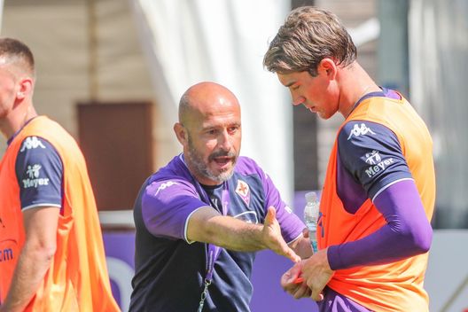 Vincenzo Italiano e Dusan Vlahovic Vincenzo Italiano e Dusan Vlahovic