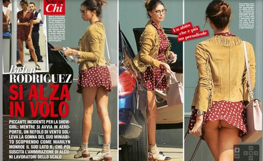 Belen Rodriguez come Marilyn Monroe: i fotografi immortalano il suo lato B 