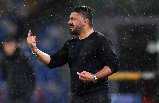 NAPLES, ITALY - DECEMBER 10: Gennaro Gattuso SSC Napoli coach during the UEFA Europa League Group F stage match between SSC Napoli and Real Sociedad at Stadio San Paolo on December 10, 2020 in Naples, Italy. (Photo by Francesco Pecoraro/Getty Images) NAPLES, ITALY - DECEMBER 10: Gennaro Gattuso SSC Napoli coach during the UEFA Europa League Group F stage match between SSC Napoli and Real Sociedad at Stadio San Paolo on December 10, 2020 in Naples, Italy. (Photo by Francesco Pecoraro/Getty Images)