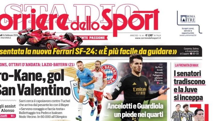 prima pagina corriere dello sport oggi
