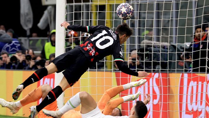 MILAN, ITALY - FEBRUARY 14: (EDITOR'S NOTE: Alternate crop) Brahim Diaz of AC Milan scores the opening goal during the UEFA Champions League round of 16 leg one match between AC Milan and Tottenham Hotspur at Giuseppe Meazza Stadium on February 14, 2023 in Milan, Italy. (Photo by Giuseppe Cottini/AC Milan via Getty Images) Milan, la lotta continua - immagine 1