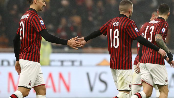 Zlatan Ibrahimovic ed Ante Rebic durante Milan-Torino (credits: GETTY Images) 