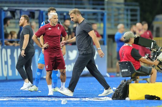 EMPOLI, ITALY - AUGUST 21: Paolo Zanetti manager of Empoli FC exploded during the Serie A match between Empoli FC and ACF Fiorentina at Stadio Carlo Castellani on August 21, 2022 in Empoli. (Photo by Gabriele Maltinti/Getty Images) Zanetti: “Fiorentina fortissima, noi cattivi. Bajrami? Zero offerte”- immagine 2
