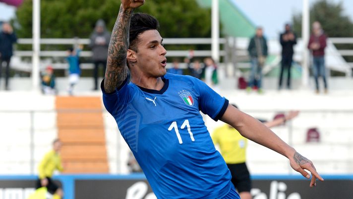 Gianluca Scamacca, Italia U19, Getty Images 