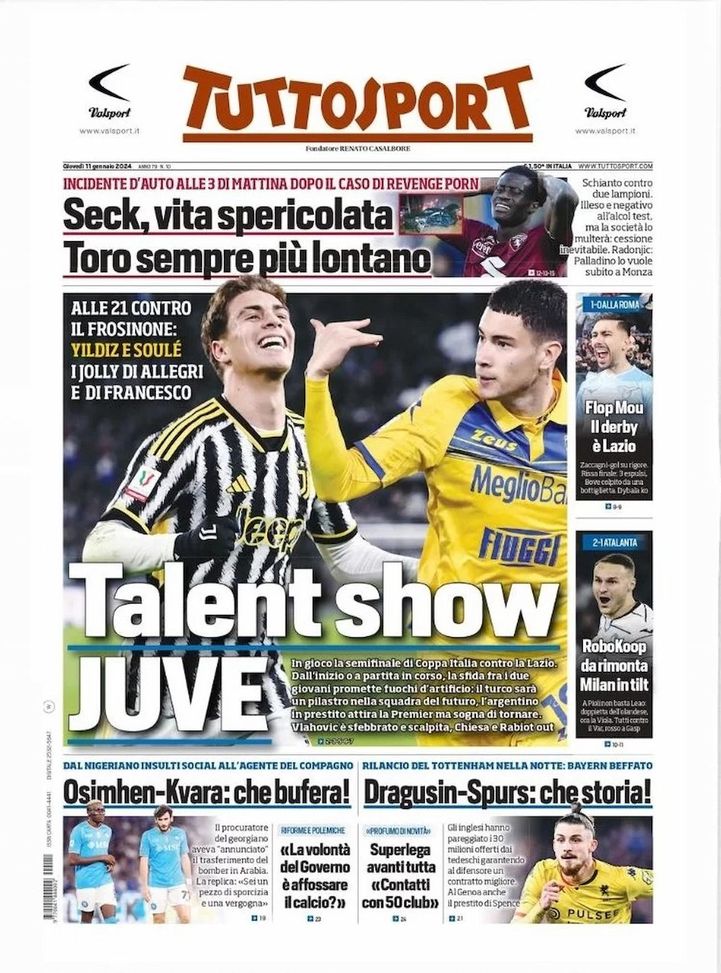 EDICOLA – TS: Coppa Italia, flop Mou. Derby è Lazio. Milan in tilt - immagine 1