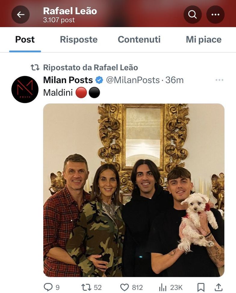 Ex Milan, Maldini festeggia il Natale in famiglia: e Leao approva…- immagine 2