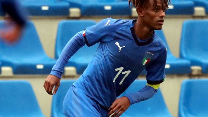 FLORENCE, ITALY - DECEMBER 13: Ashenafi Jarre of Italy U15 during FIGC Christmas Tournament at Centro Tecnico Federale di Coverciano on December 12, 2019 in Florence, Italy.  (Photo by Gabriele Maltinti/Getty Images) 