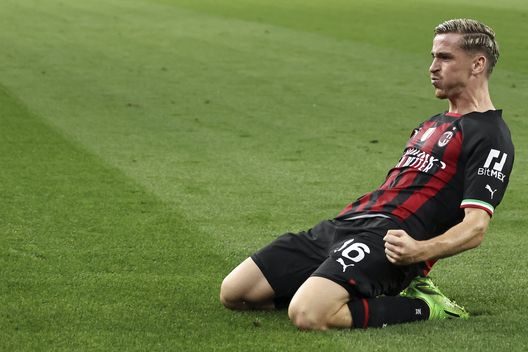 Alexis Saelemaekers (centrocampista AC Milan), esulta per il suo gol in Salisburgo-Milan 1-1 (Champions League 2022-2023) | News (Getty Images) Alexis Saelemaekers AC Milan Salisburgo-Milan 1-1 Champions League 2022-2023